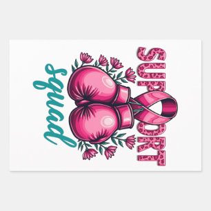 Support Squad Breast Cancer Awareness Gloves Box Wrapping Paper Sheet