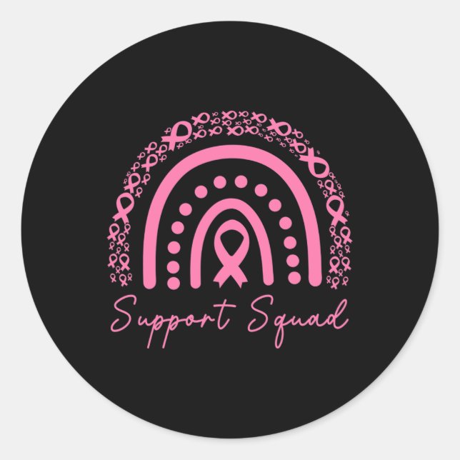 Support Squad Breast Cancer Awareness Husband Pink Classic Round Sticker (Front)
