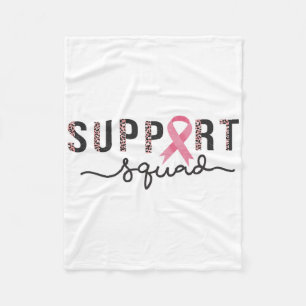 Support Squad Breast Cancer Awareness Leopard Pink Fleece Blanket