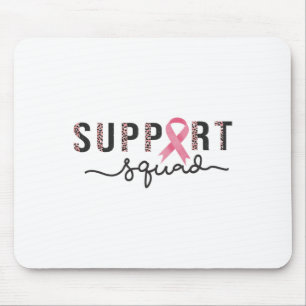 Support Squad Breast Cancer Awareness Leopard Pink Mouse Pad