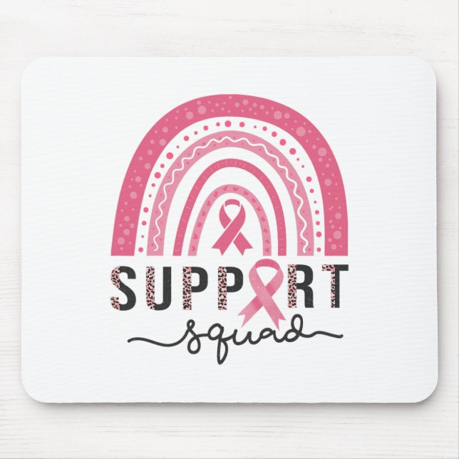 Support Squad Breast Cancer Awareness Leopard Pink Mouse Pad (Front)