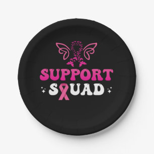 support squad breast cancer awareness paper plate