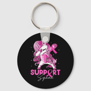 Support Squad Breast Cancer Awareness Pink Dabbing Key Ring