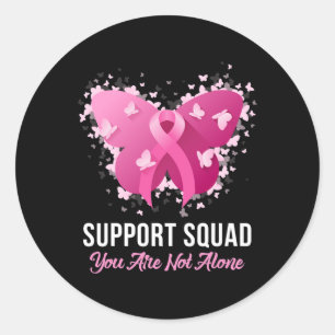Support Squad Breast Cancer Awareness Pink Ribbon  Classic Round Sticker