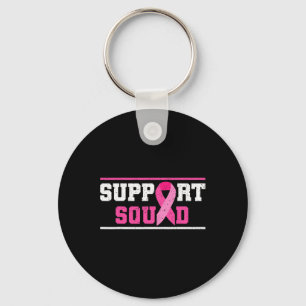 Support Squad Breast Cancer Awareness Pink Ribbon  Key Ring