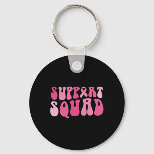 Support Squad Breast Cancer Awareness Pink Ribbon  Key Ring