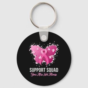 Support Squad Breast Cancer Awareness Pink Ribbon  Key Ring