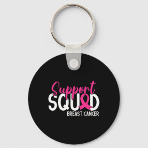 Support Squad Breast Cancer Awareness Pink Ribbon  Key Ring