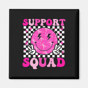 Support Squad Breast Cancer Awareness Pink Ribbon Magnet