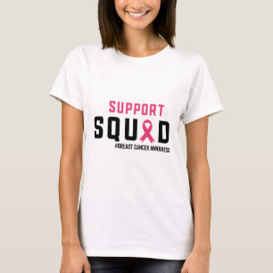 Support Squad Breast Cancer Awareness Pink Ribbon  T-Shirt