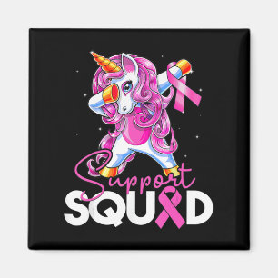 Support Squad Breast Cancer Awareness Pink Unicorn Magnet