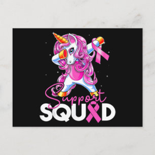 Support Squad Breast Cancer Awareness Pink Unicorn Postcard