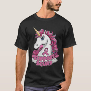 Support Squad Breast Cancer Awareness Pink Unicorn T-Shirt