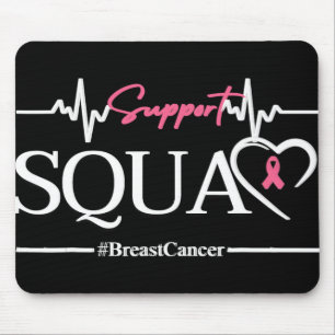 Support Squad Breast Cancer Awareness Ribbon Heart Mouse Pad
