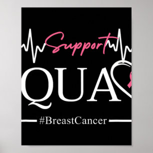 Support Squad Breast Cancer Awareness Ribbon Heart Poster