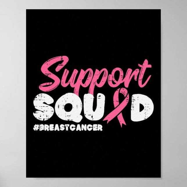 Support Squad Breast Cancer Awareness Ribbon Men W Poster (Front)