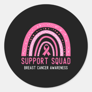 Support Squad Breast Cancer Awareness Ribbon Pink Classic Round Sticker