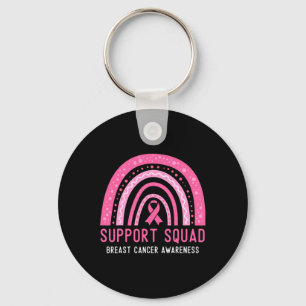 Support Squad Breast Cancer Awareness Ribbon Pink  Key Ring