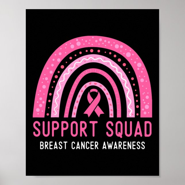 Support Squad Breast Cancer Awareness Ribbon Pink  Poster (Front)