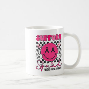 Support Squad Breast Cancer Awareness Smile Face P Coffee Mug