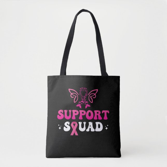 support squad breast cancer awareness tote bag (Front)
