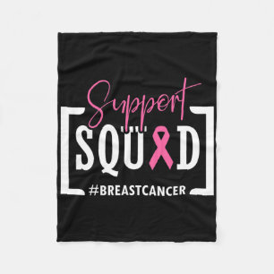 Support Squad Breast Cancer Awareness Warrior Pink Fleece Blanket