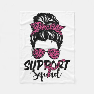 Support Squad Breast Cancer Shirt For Women Messy Fleece Blanket