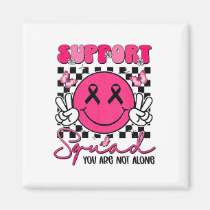 Support Squad Breast Cancer Smile Face Pink Ribbon Magnet
