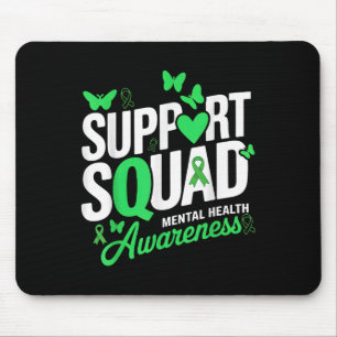Support Squad Butterfly Green Ribbon Mental Health Mouse Pad