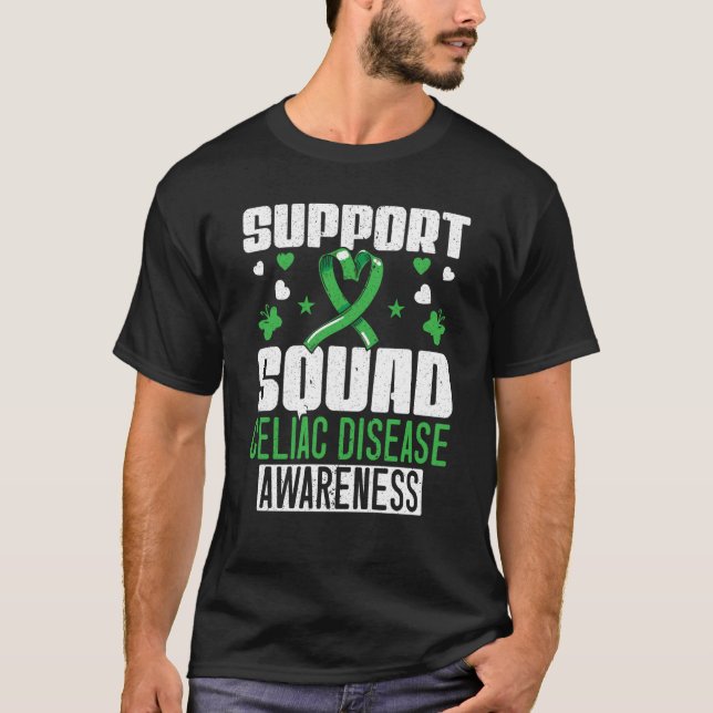 Support Squad Celiac Disease Awareness Gluten Free T-Shirt (Front)