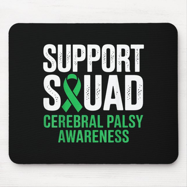 Support Squad Cerebral Palsy Awareness Green Mouse Pad (Front)