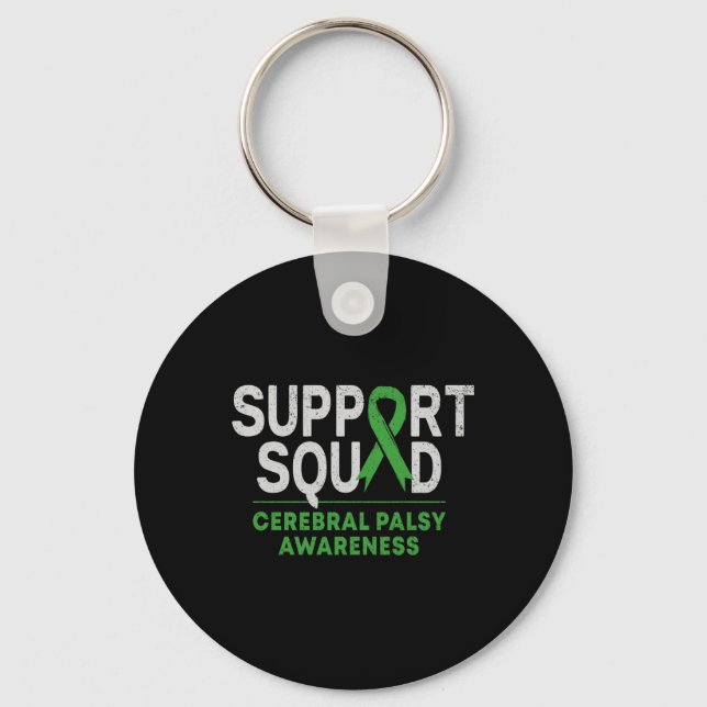 Support Squad Cerebral Palsy Awareness Month Cp Gr Key Ring (Front)