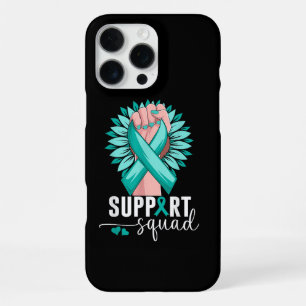 Support Squad Cervical Cancer Awareness Teal & Whi iPhone 16 Pro Max Case