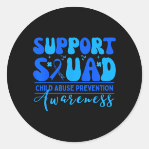 Support Squad Child Abuse Prevention Awareness Classic Round Sticker