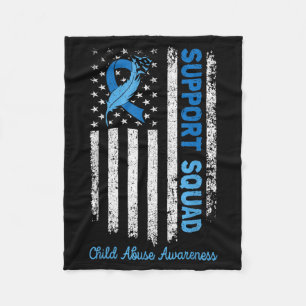Support Squad Child Abuse Prevention Awareness Fleece Blanket