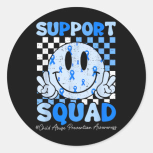 Support Squad Child Abuse Prevention Awareness Smi Classic Round Sticker