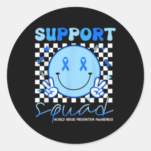 Support Squad Child Abuse Prevention Awareness Smi Classic Round Sticker