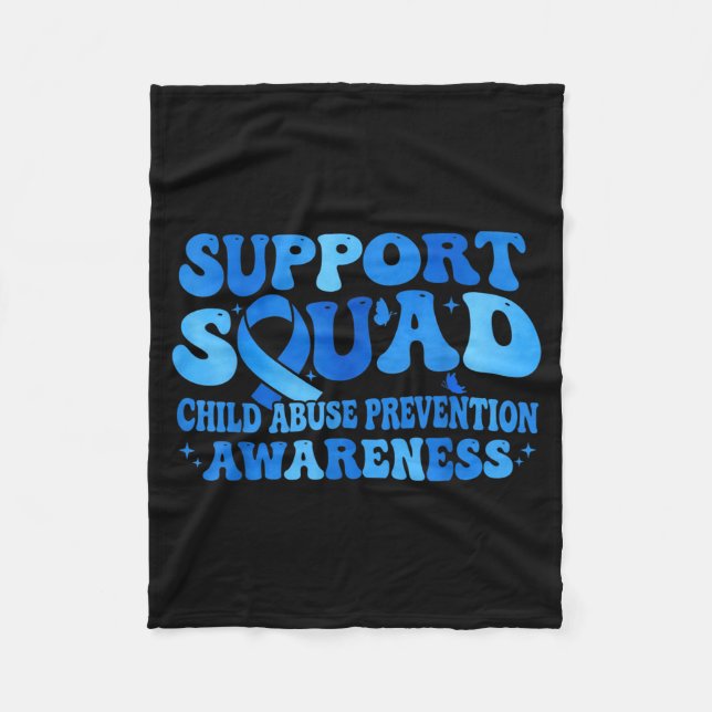 Support Squad Child Prevention Awareness Blue Fleece Blanket (Front)