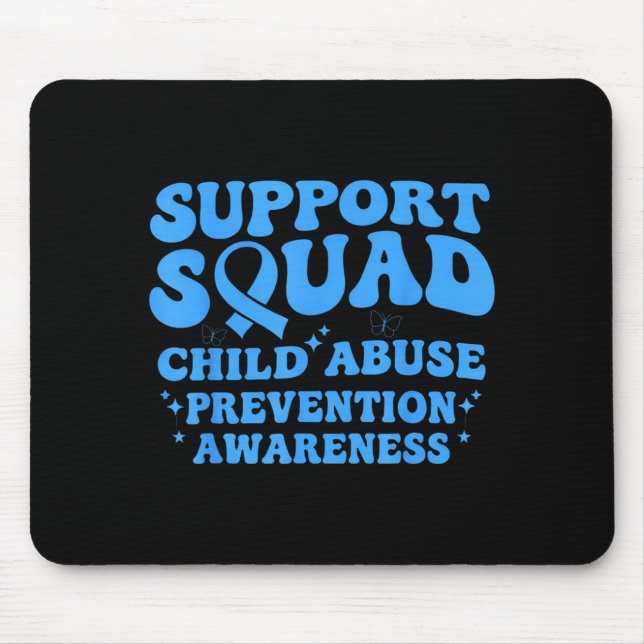 Support Squad Child Prevention Awareness Blue Mouse Pad (Front)