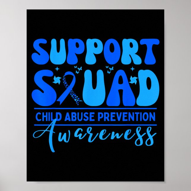Support Squad Child Prevention Awareness Blue Poster (Front)