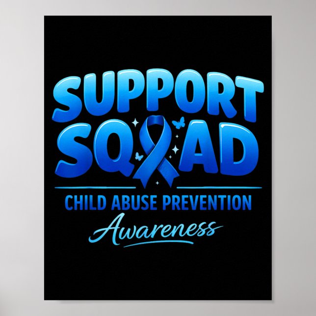 Support Squad Child Prevention Awareness Blue Poster (Front)