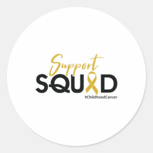 Support Squad - Childhood Cancer Awareness 1  Classic Round Sticker