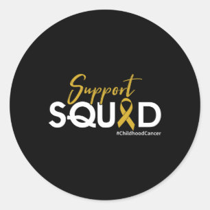 Support Squad - Childhood Cancer Awareness Classic Round Sticker