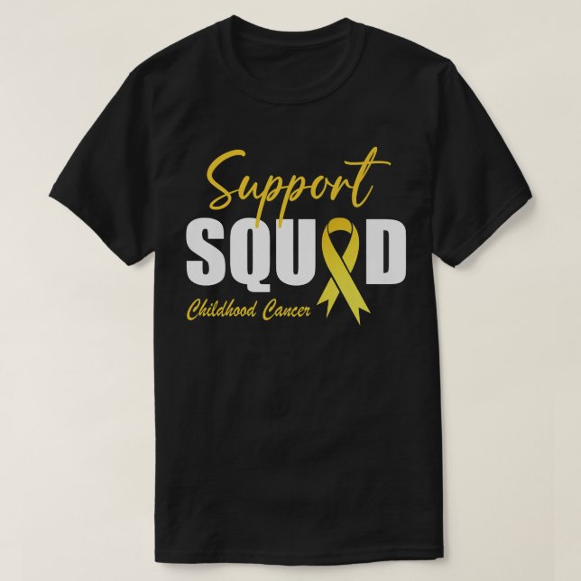 Support Squad Childhood Cancer Awareness Golden Ri T-Shirt (Design Front)