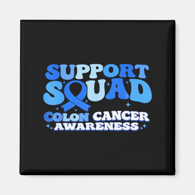 Support Squad Colon Cancer Awareness Colourectal Magnet (Front)