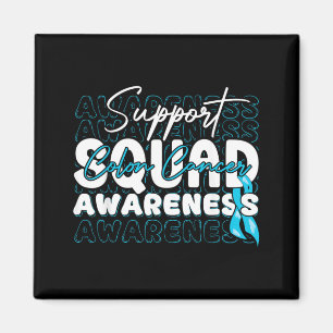 Support Squad Colon Cancer Awareness Teal Ribbon Magnet