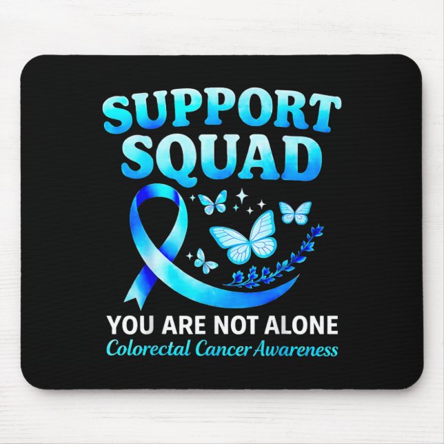 Support Squad Colourectal Cancer Awareness Blue Mouse Pad (Front)