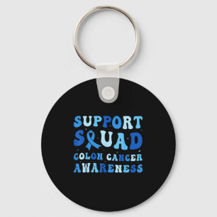 Support squad colourectal colon cancer awareness key ring