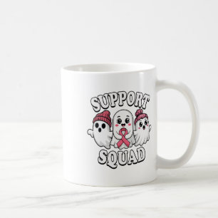 Support Squad Cute Ghosts Breast Cancer Awareness  Coffee Mug