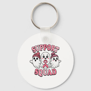 Support Squad Cute Ghosts Breast Cancer Awareness Key Ring